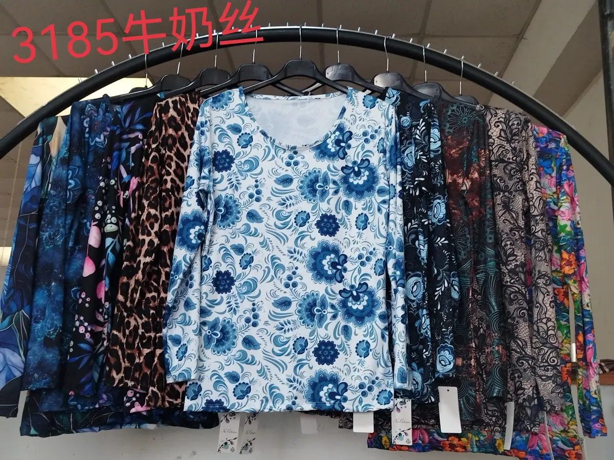 Bohemian Print Women's Tops Crew Neck T-Shirt 3185