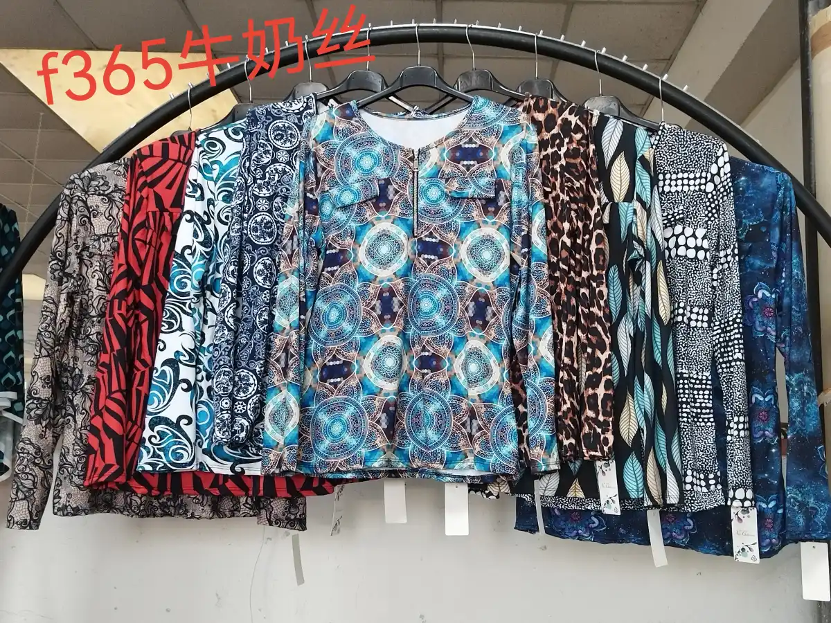 Bohemian Print Women's Tops Crew Neck T-Shirt F365 01