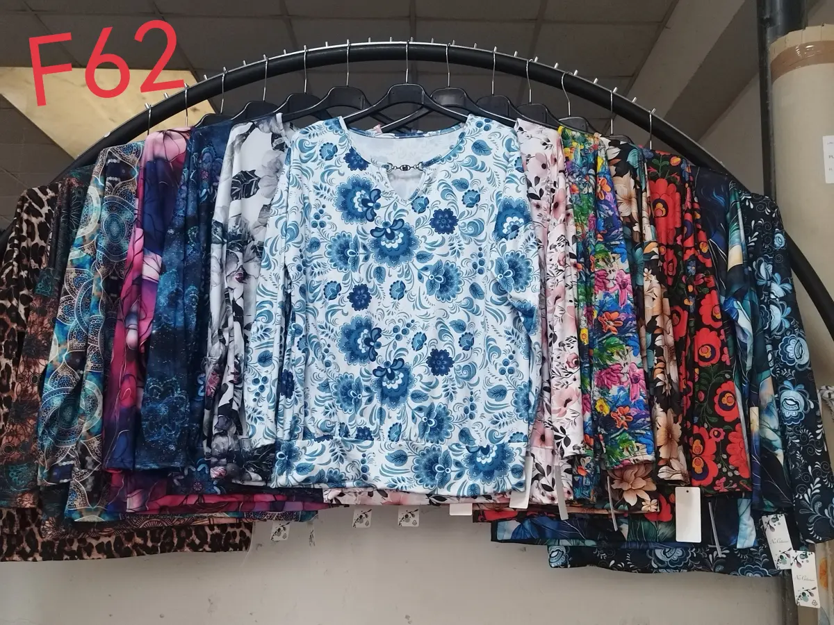 Bohemian Print Women's Tops Crew Neck T-Shirt F62