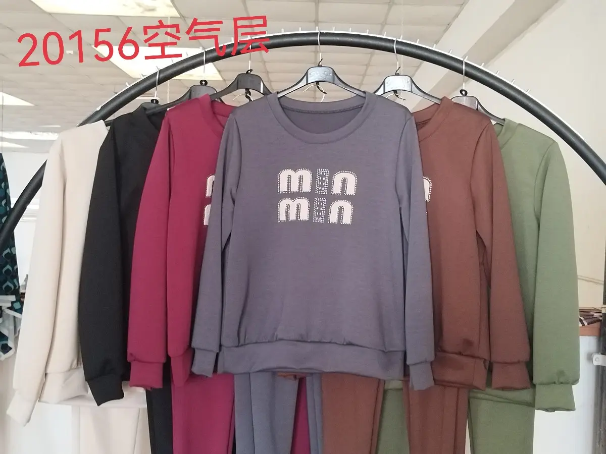 Mini crew neck knitted casual sportswear suit 20156