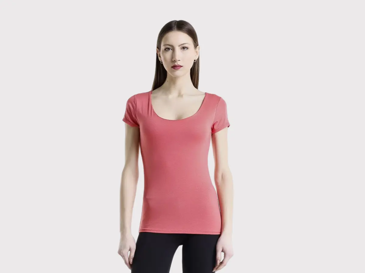 Short-sleeved basic solid color crew neck T-shirt top