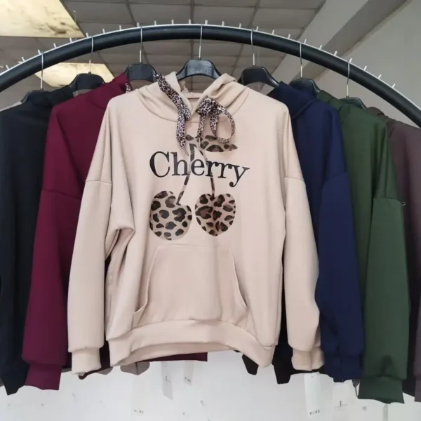 Women's Cherry Graphic Print Hoodie